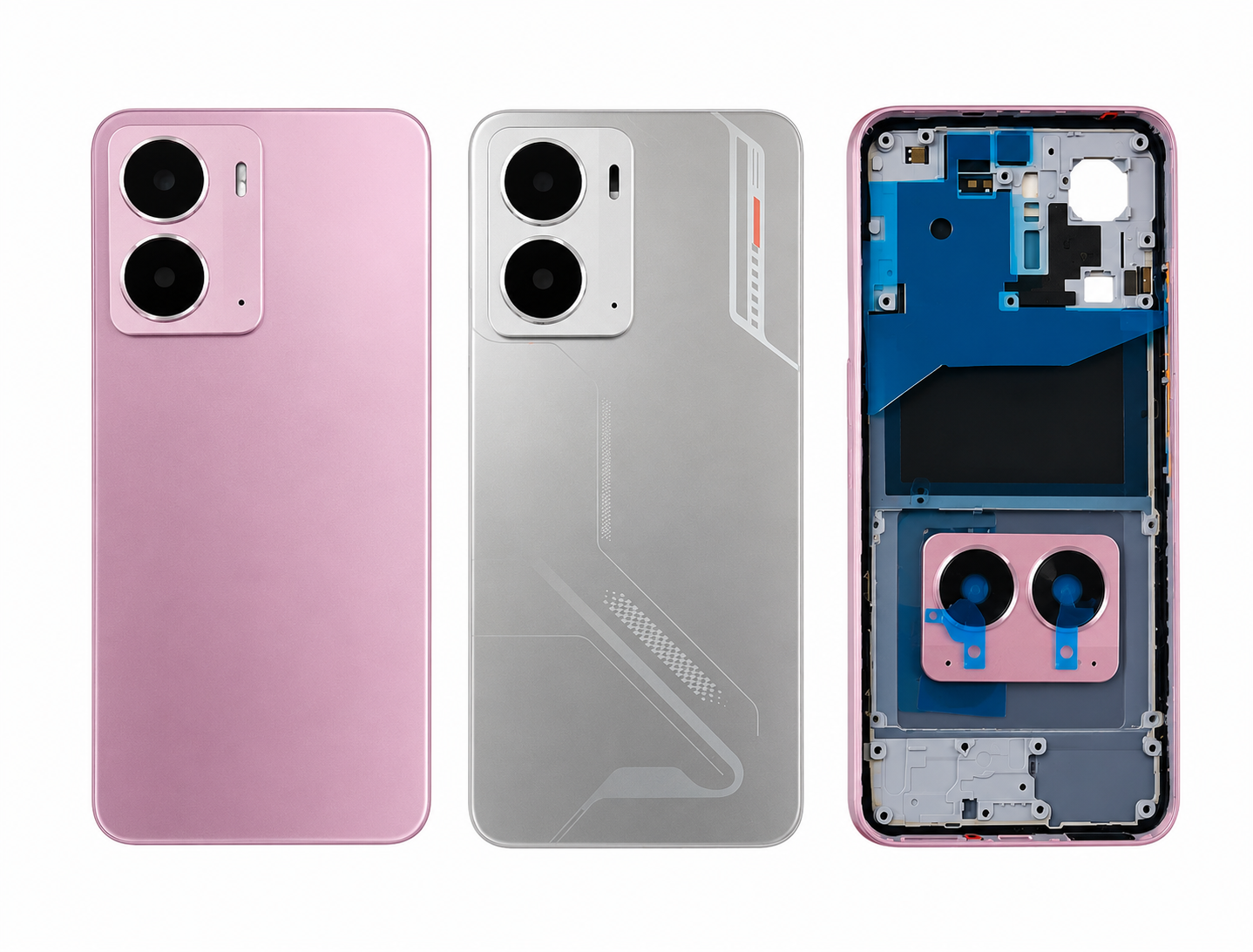 Compatible Replacement Realme P3 5G Full Housing Body – Grey & Pink